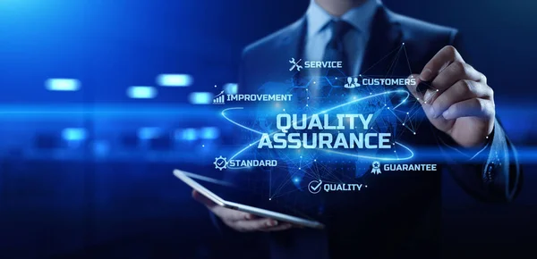 Qualitätssicherung. Standardisierung Zertifizierung Garantie ISO-Technologiekonzept. — Stockfoto