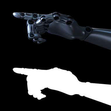 Bir robotun eli. İnternet teknolojisi kavramı. 3 Boyutlu resimleme