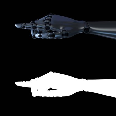 Bir robotun eli. İnternet teknolojisi kavramı. 3 Boyutlu resimleme
