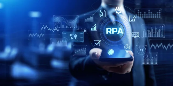 RPA Robotic process automation innovation business technology concept. — Foto Stock