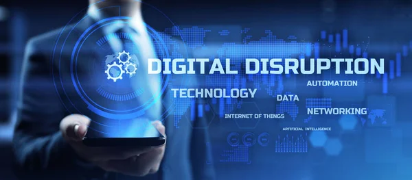 Distruzione digitale trasformazione innovazione tecnologia business internet concetto. — Foto Stock
