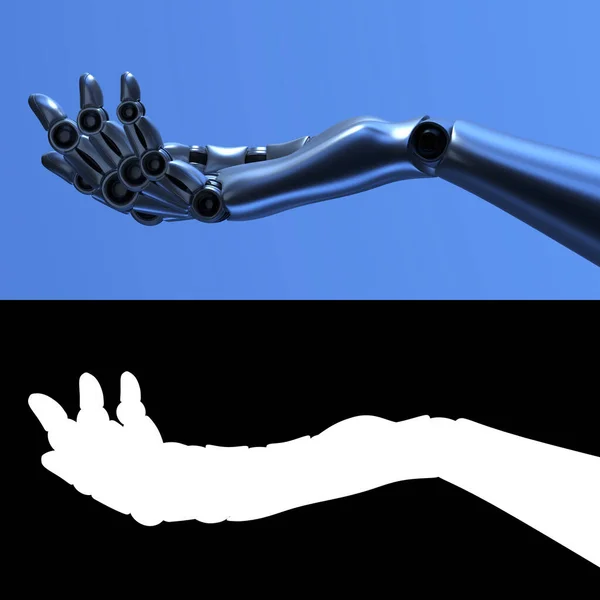 ロボットの手。インターネット技術の概念。3Dレンダリングイラスト — ストック写真