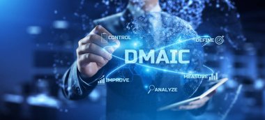 DMAIC, Altı Sigma. Tanımla, Ölç, Analiz et, Geliştir, Kontrol et. Standart kalite kontrol ve yağsız üretim kavramı.