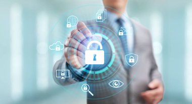 Siber güvenlik veri koruması bilgi gizliliği internet teknolojisi kavramı.