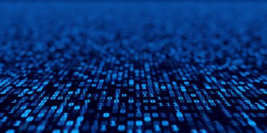 İkili kod programlama veri internet teknolojisi konsepti. 3 Boyutlu resimleme