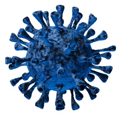 Coronavirus covid-19 mikroskop altında. 3 Boyutlu resimleme