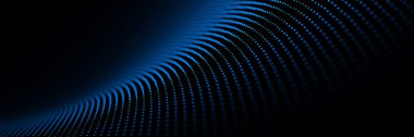 Soyut mavi dijital dalga teknolojisi ağı arka planı. 3 Boyutlu resimleme