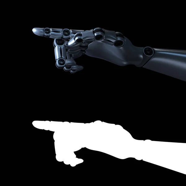 En robots hand. Koncept för Internetteknik. 3D-återgiven illustration — Stockfoto