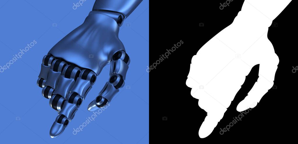 Hand of a robot. Internet technology concept. 3D rendered illustration