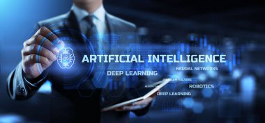 Yapay zeka, makine öğrenme, sinirsel ağlar. Modern teknoloji yenilik otomasyon kavramı.