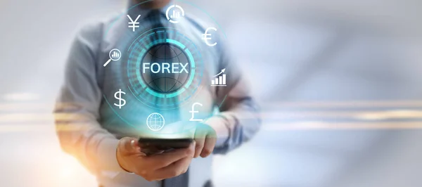 Forex trading taxa de câmbio conceito de negócio de investimento na Internet. — Fotografia de Stock