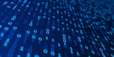 İkili kod programlama veri internet teknolojisi konsepti. 3 Boyutlu resimleme