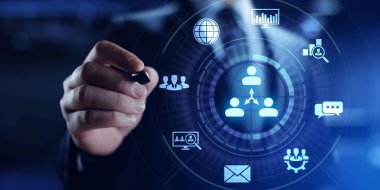 CRM Müşteri İlişkileri Yönetimi İş satış pazarlama teknolojisi kavramı.