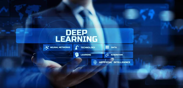 Deep Machine learning artificial intelligence neural networks automation modern technology concept.