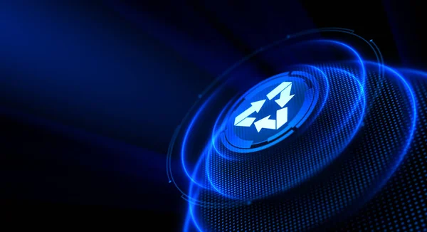 Recycle Zero waste Conceito de energia verde na tela virtual. — Fotografia de Stock