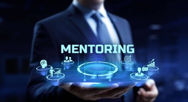 Sanal ekranda Akıl hocası Koçluğu Kişisel Geliştirme kavramı.