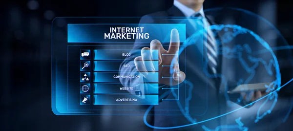 Internet marketing numérique en ligne SMM SEO concept de technologie d'entreprise. — Photo