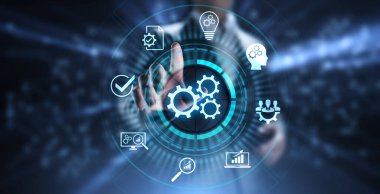 İş süreci otomasyon endüstriyel teknoloji yenilik optimizasyon kavramı.