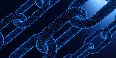 Blockchain güvenlik dijital teknoloji fintech şifreli konsept. 3 Boyutlu resimleme