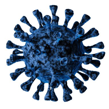 Coronavirus covid-19 mikroskop altında. 3 Boyutlu resimleme
