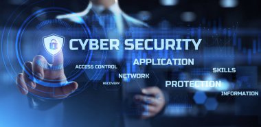 Siber güvenlik. Veri gizliliği. Siber saldırı koruması. Bilgi Teknolojisi, İş ve İnternet kavramı.