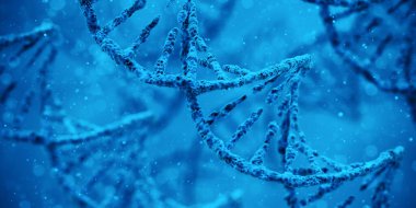 DNA biyoteknoloji bilim tıp genetik konsepti. 3d Resim Hazırlama