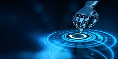 Sistem yazılımının yeni sürüm indirmesini güncelle. Robot el 3D görüntüleme ekranındaki düğmeye basar.