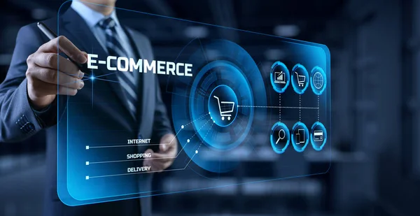 E-Commerce Online-Shopping Business-Technologie-Konzept auf dem Bildschirm. — Stockfoto