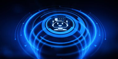 Chatbot Müşteri İletişim Servisi Otomasyonu. İş teknolojisi kavramı.