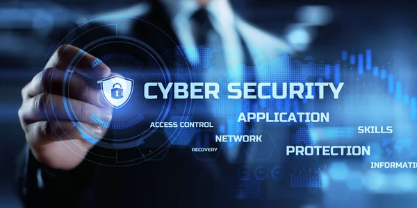 Cybersikkerhed. Datasikkerhed. Beskyttelse mod cyberangreb. Informationsteknologi, erhvervsliv og internet. - Stock-foto