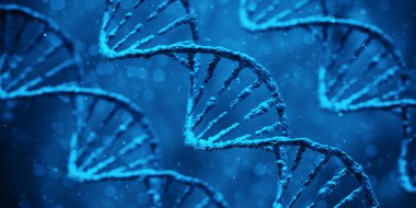 DNA biyoteknoloji bilim tıp genetik konsepti. 3d Resim Hazırlama