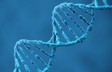 DNA biyoteknoloji bilim tıp genetik konsepti. 3d Resim Hazırlama