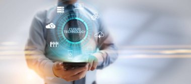 Bulut teknolojisi ağ veri depolama internet kavramı.