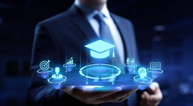 Eðitim Mesafesi E-öğrenme Çevrimiçi Öğrenme Kişisel Geliþtirme kavramı.