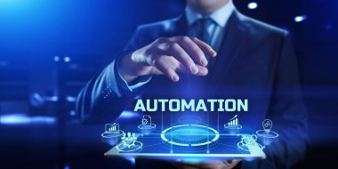 Otomasyon konsepti. Yazılım icat teknolojisi. İş süreci optimizasyonu.