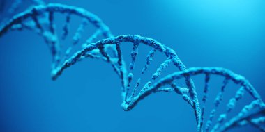 DNA biyoteknoloji bilim tıp genetik konsepti. 3d Resim Hazırlama