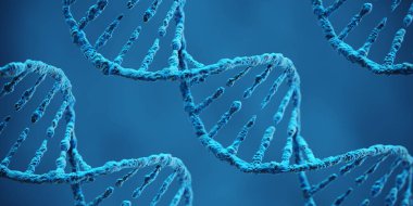 DNA biyoteknoloji bilim tıp genetik konsepti. 3d Resim Hazırlama