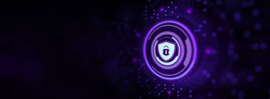 Siber güvenlik veri koruma gizlilik politikaları. Teknoloji kavramı.