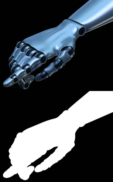 Рука робота. Концепция интернет-технологий. 3D-рендеринг — стоковое фото
