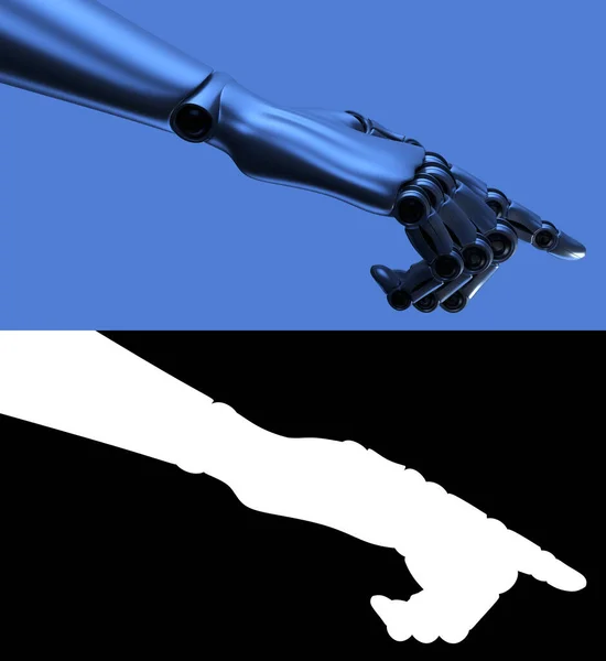 En robots hand. Koncept för Internetteknik. 3D-återgiven illustration — Stockfoto