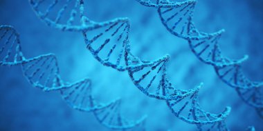 DNA biyoteknoloji bilim tıp genetik konsepti. 3d Resim Hazırlama