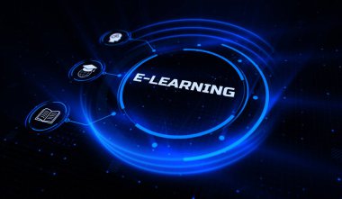 E-öğrenme Çevrimiçi Uzaklık Eğitimi İnternet kavramı edtech.