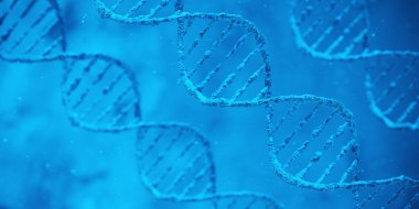 DNA biyoteknoloji bilim tıp genetik konsepti. 3d Resim Hazırlama