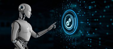 Veri entegrasyonu. Ekran 3 boyutlu görüntülemedeki robot düğmesine bas