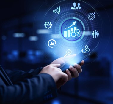 Akıllı KPI Key performans göstergesi iş teknolojisi kavramı