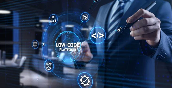 Low-Code-Software-Entwicklungsplattform Technologie-Konzept lizenzfreie Stockbilder