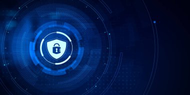 Siber güvenlik veri koruma gizlilik politikaları. Teknoloji kavramı.