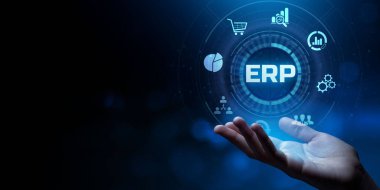 ERP işletme kaynak planlaması iş dünyası internet teknolojisi kavramı