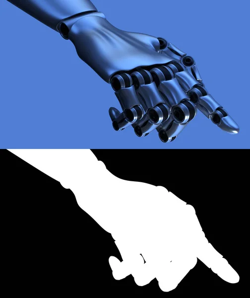 En robots hand. Koncept för Internetteknik. 3D-återgiven illustration — Stockfoto