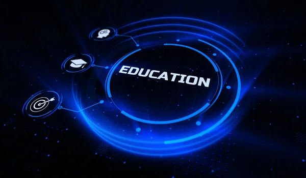 Освіта дистанційне навчання концепція електронного навчання edtech бізнес-технології — стокове фото